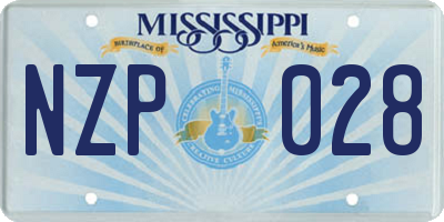 MS license plate NZP028
