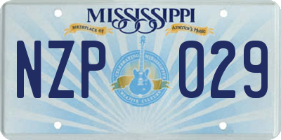 MS license plate NZP029