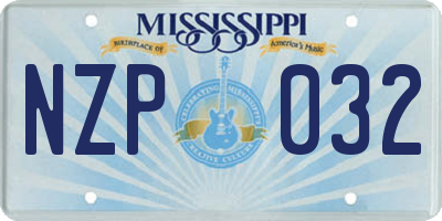 MS license plate NZP032