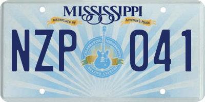 MS license plate NZP041