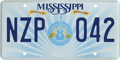 MS license plate NZP042