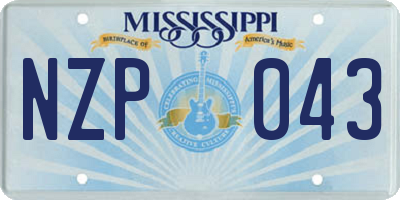 MS license plate NZP043