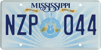 MS license plate NZP044