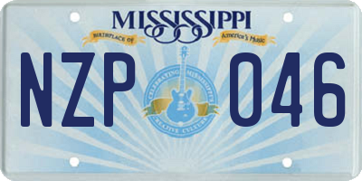 MS license plate NZP046