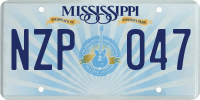 MS license plate NZP047