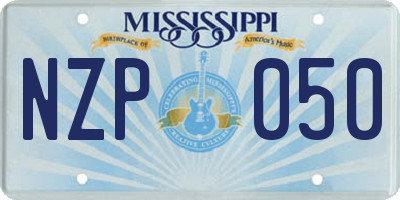 MS license plate NZP050