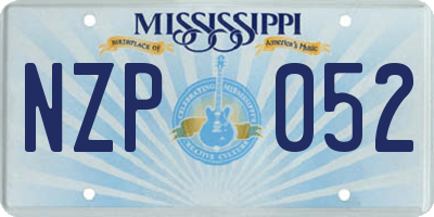 MS license plate NZP052