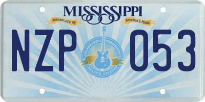 MS license plate NZP053