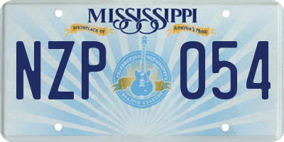 MS license plate NZP054