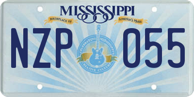 MS license plate NZP055
