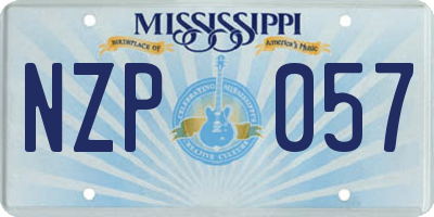 MS license plate NZP057