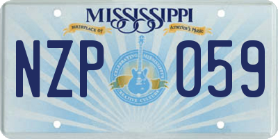 MS license plate NZP059