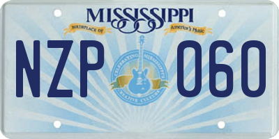 MS license plate NZP060