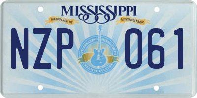 MS license plate NZP061
