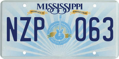 MS license plate NZP063