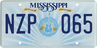 MS license plate NZP065