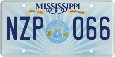 MS license plate NZP066
