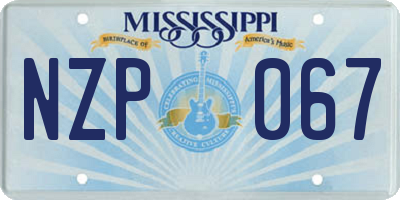 MS license plate NZP067