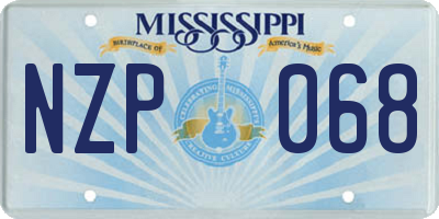 MS license plate NZP068