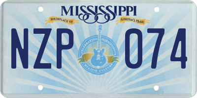 MS license plate NZP074
