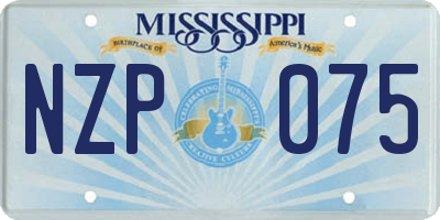 MS license plate NZP075