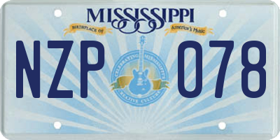 MS license plate NZP078