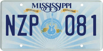 MS license plate NZP081