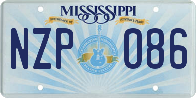MS license plate NZP086