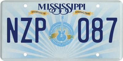 MS license plate NZP087
