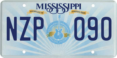 MS license plate NZP090