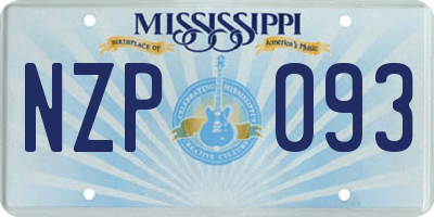 MS license plate NZP093