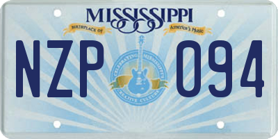 MS license plate NZP094