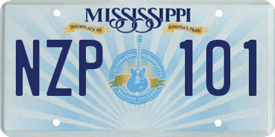 MS license plate NZP101