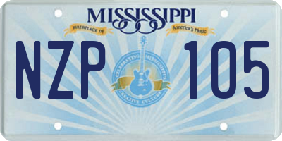 MS license plate NZP105
