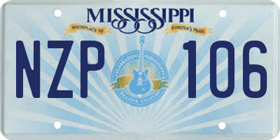 MS license plate NZP106