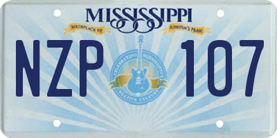 MS license plate NZP107