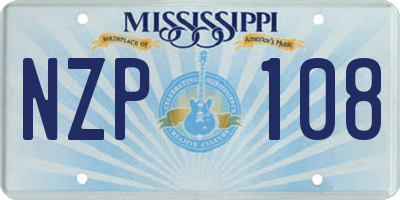 MS license plate NZP108