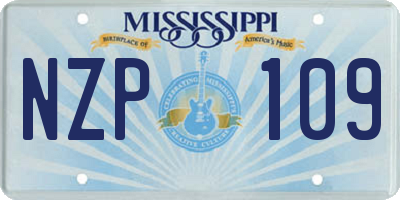 MS license plate NZP109