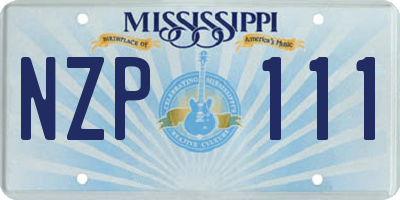 MS license plate NZP111