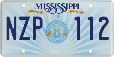 MS license plate NZP112
