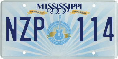 MS license plate NZP114
