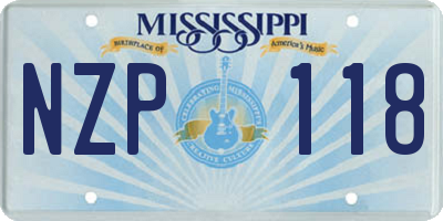 MS license plate NZP118