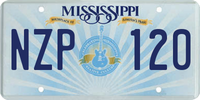 MS license plate NZP120