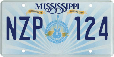 MS license plate NZP124
