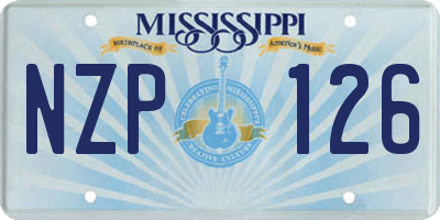 MS license plate NZP126