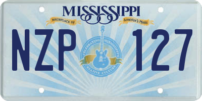 MS license plate NZP127