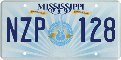 MS license plate NZP128