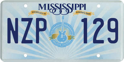 MS license plate NZP129