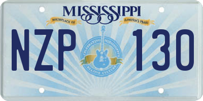 MS license plate NZP130