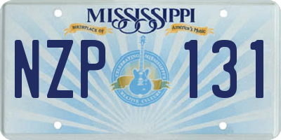 MS license plate NZP131